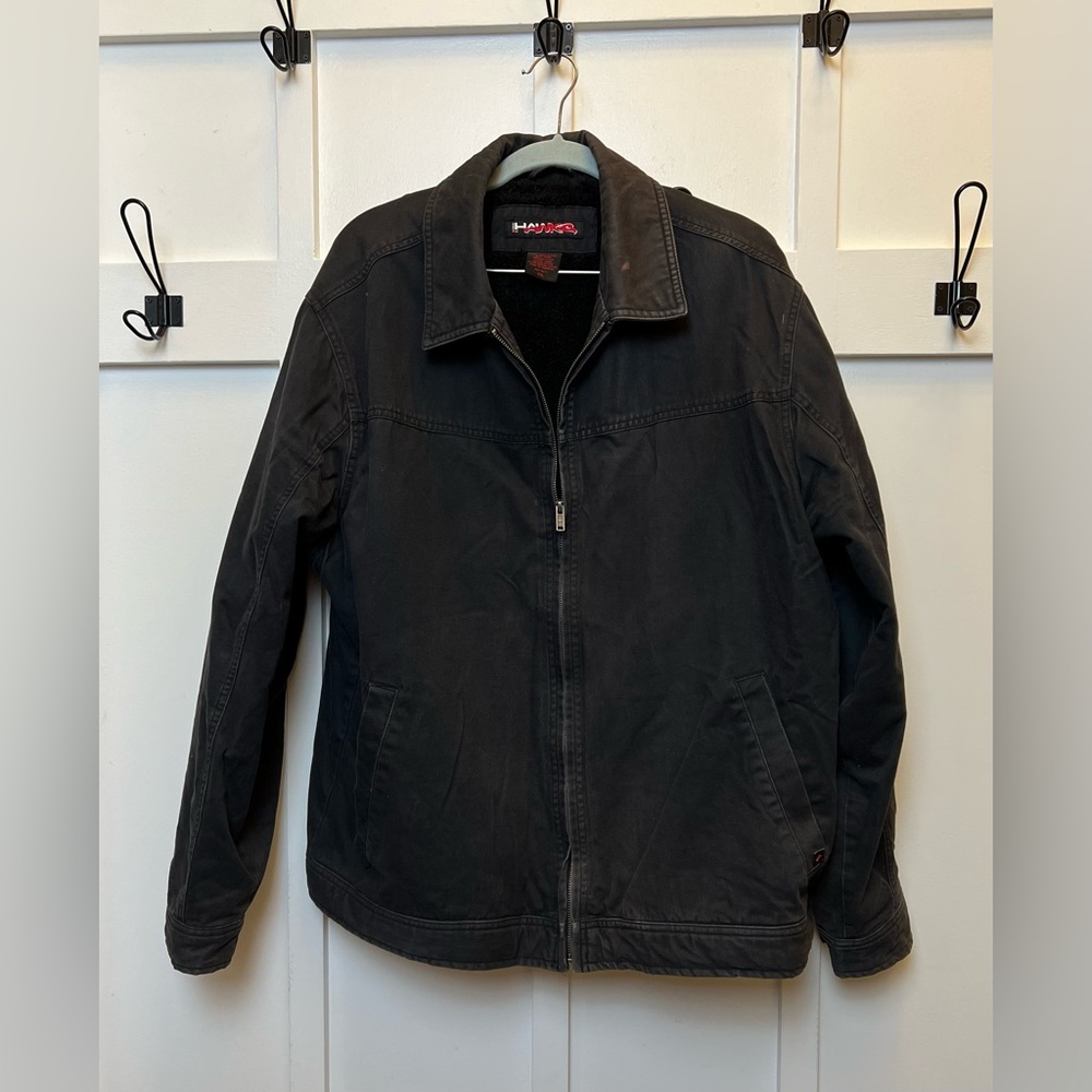 Tony Hawk Men Size XXL Black Fleece Coat Jacket Winter Heavy Thick Warm Workwear